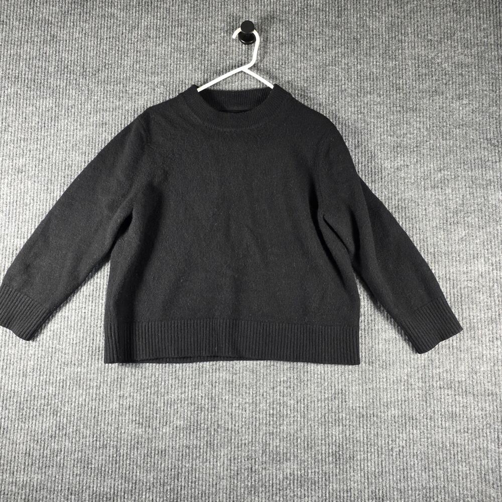 Quince 100% Mongolian Cashmere Black Crewneck Sweater Small